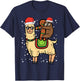 Christmas Sloth Gingerbread Riding Llama Xmas Men Women Kids T-Shirt - T-Shirt | Navy