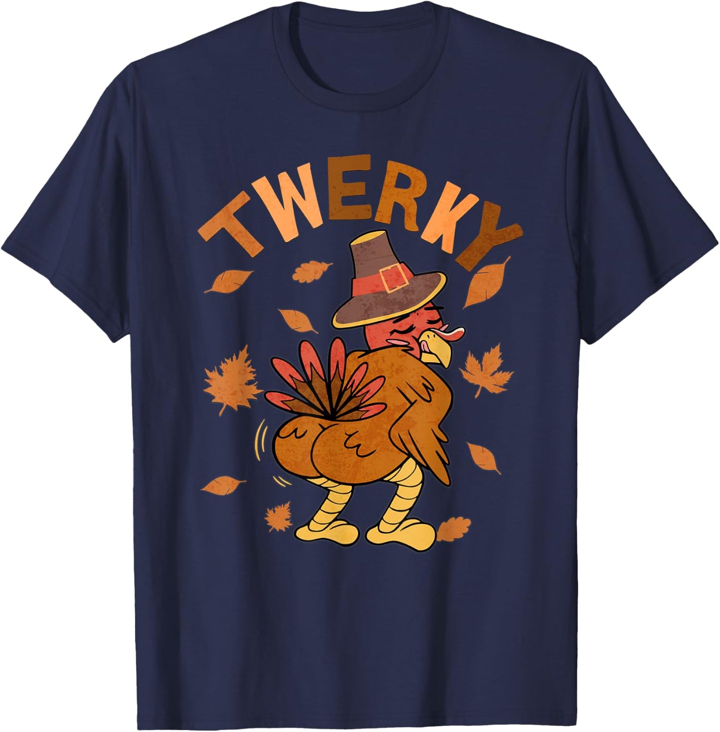 Twerky Thanksgiving Funny Turkey Butt Twerk Dance Pun 2023 T-Shirt - T-Shirt | Navy