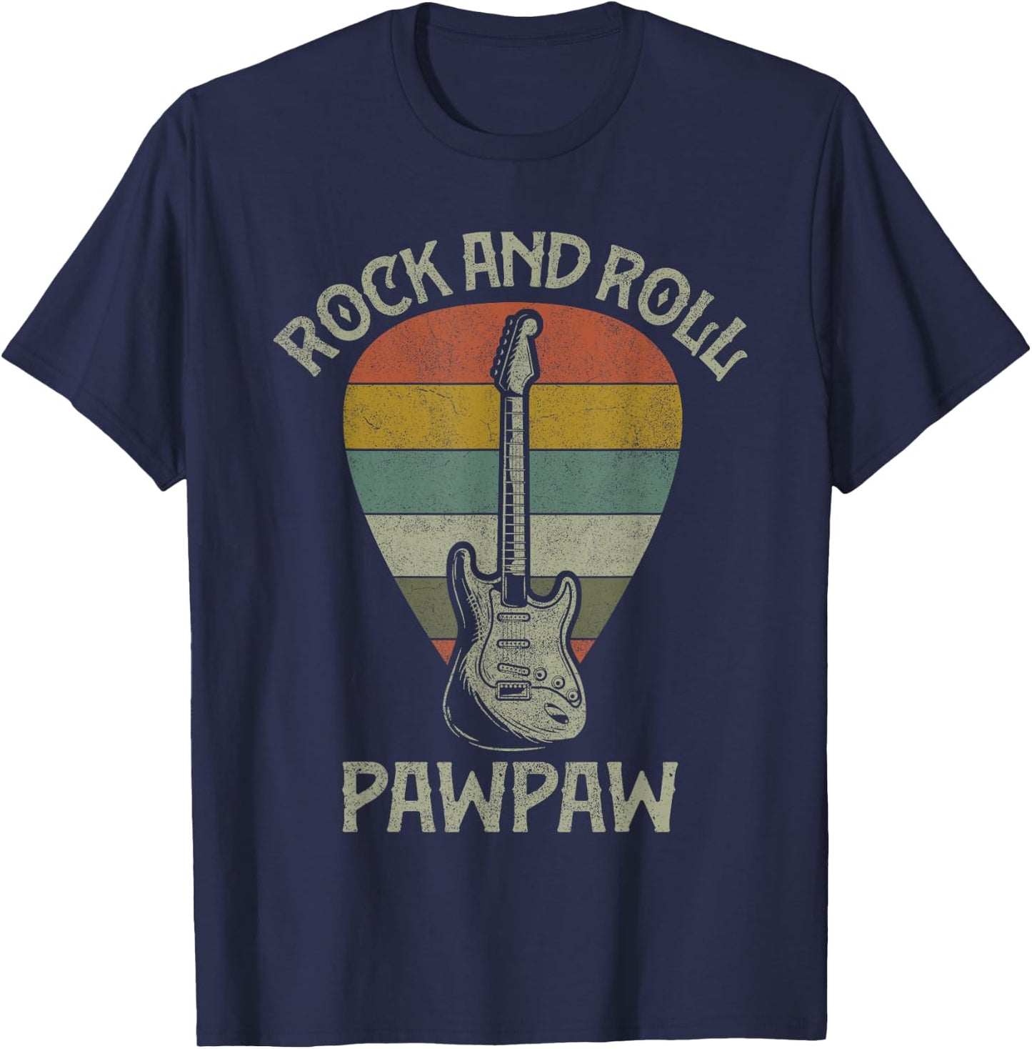 Guitarist Pawpaw Fathers Day Shirts, Guitar Player Grandpa T-Shirt - T-Shirt | Navy