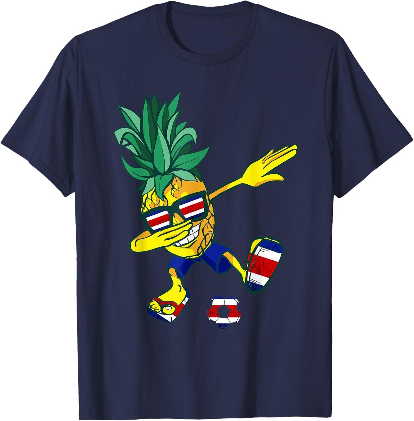 Costa Rican Roots Pineapple Costa Rica Soccer Team T-Shirt - T-Shirt | Navy
