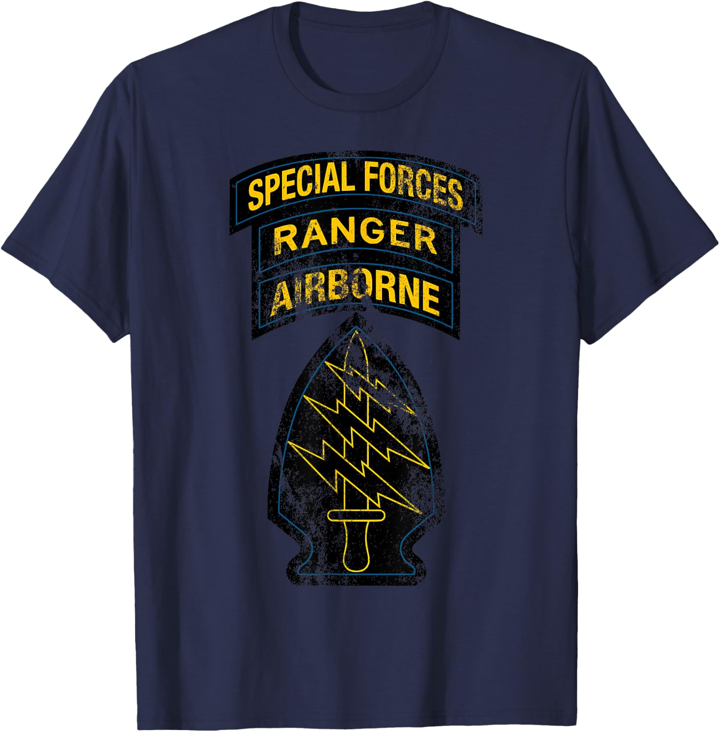 US Army Special Forces - SF Ranger Tab - Retro Vintage T-Shirt - T-Shirt | Navy