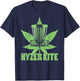 Funny Disc Golf Marijuana Weed Pot Smoker High As A Kite Pun T-Shirt - T-Shirt | Navy