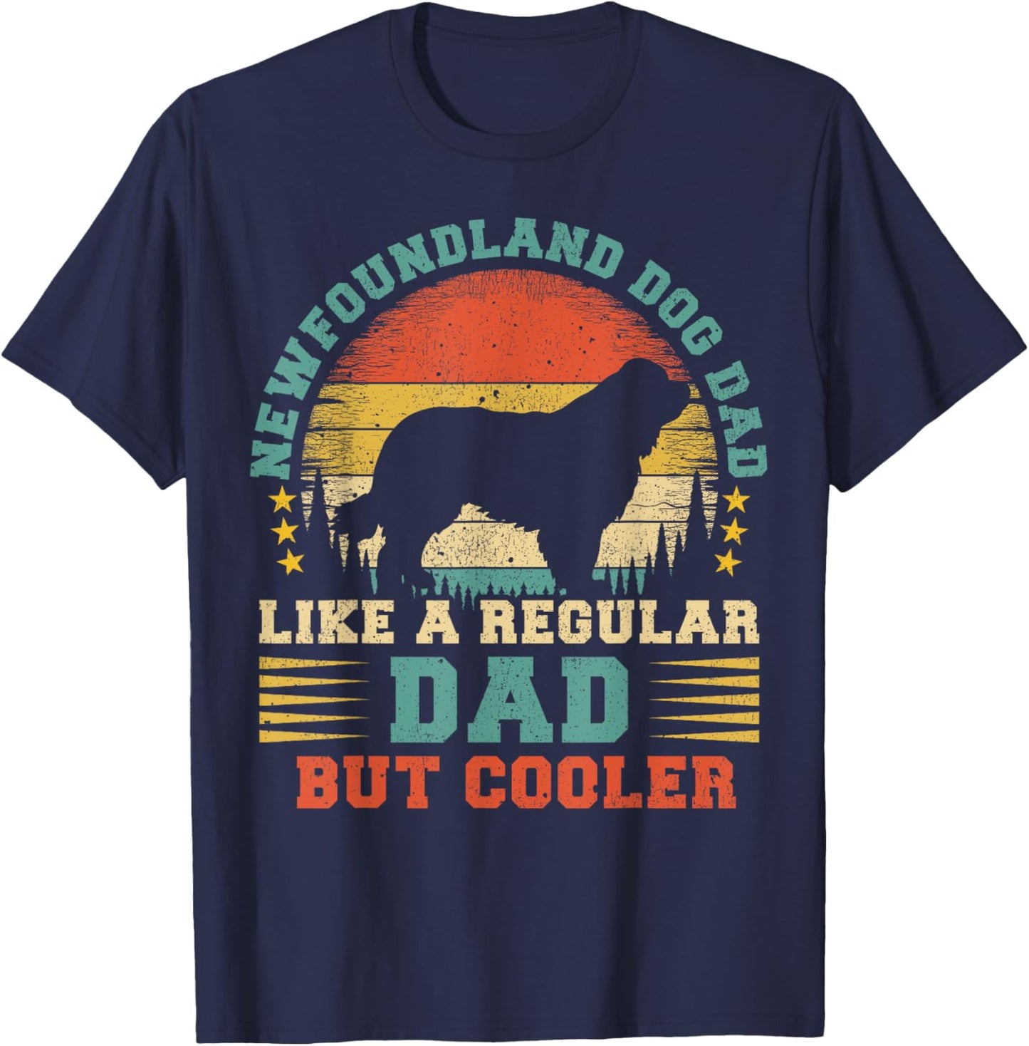 Newfoundland Dog Dad Like A Regular Dad Father's Day Women Kids T-Shirt - T-Shirt | Navy