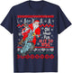 "Biker Santa" Motorcycle Ugly Christmas Sweater T-Shirt - T-Shirt | Navy