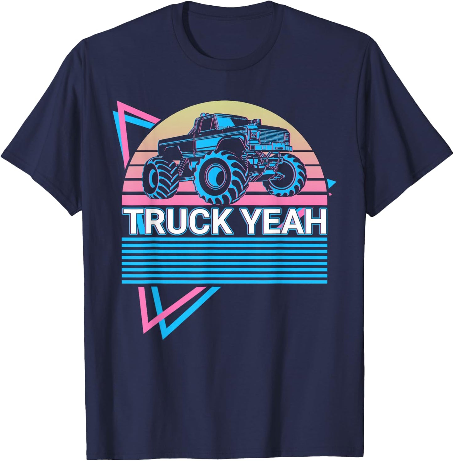 Monster Truck Retro Truck Yeah T-Shirt - T-Shirt | Navy