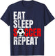 Soccer, Eat Sleep Soccer Repeat T-Shirt - T-Shirt | Navy