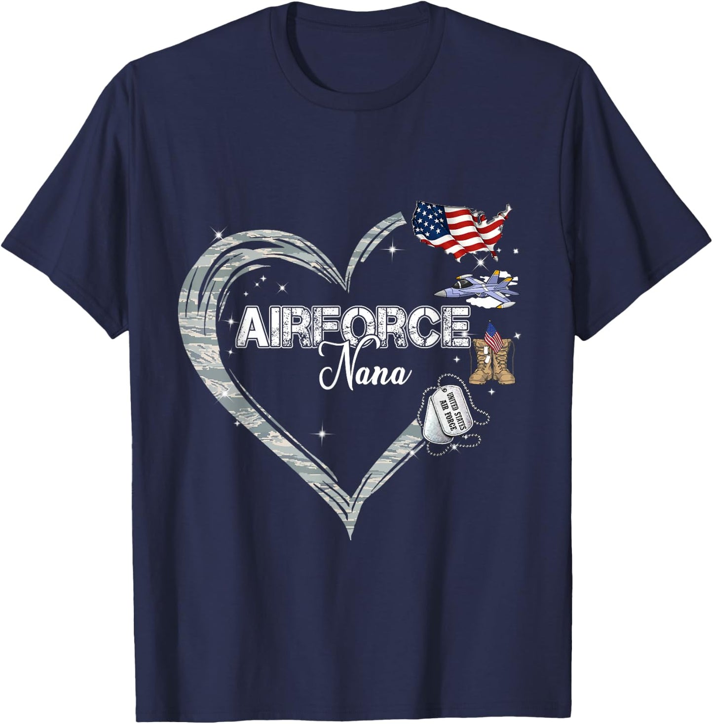 Proud Air Force Nana Air Force Graduation Nana USAF Nana T-Shirt - T-Shirt | Navy