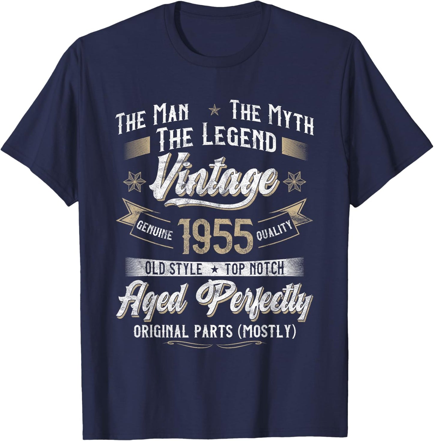 70th Birthday Gift Vintage 1955 Men Funny 70 Years Old 1955 T-Shirt - T-Shirt | Navy