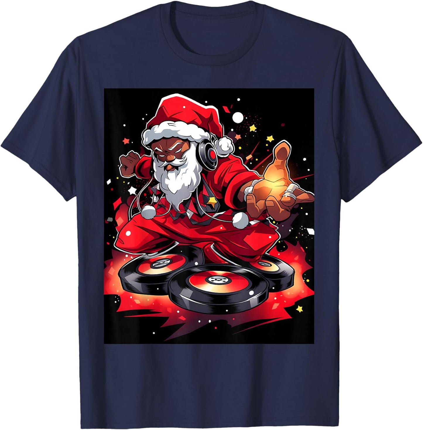 Hip Hop Santa Crew: Celebrate Christmas with Our Merry DJ T-Shirt - T-Shirt | Navy