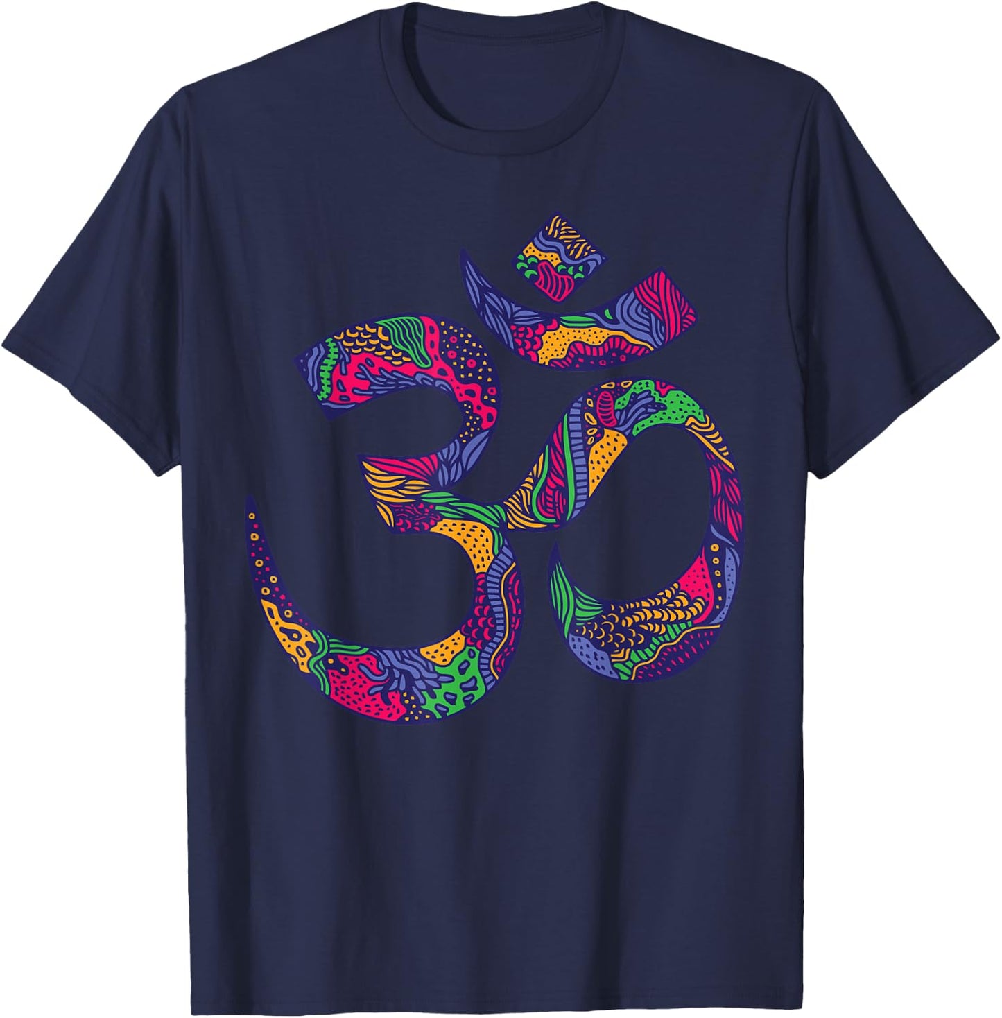 Om Symbol Aum Ohm Hindu Mandala Yoga Meditation Namaste T-Shirt - T-Shirt | Navy