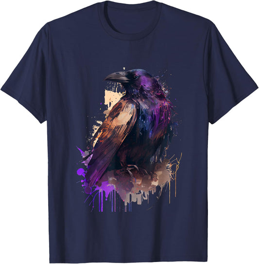 Raven colorful design T-Shirt - T-Shirt | Navy