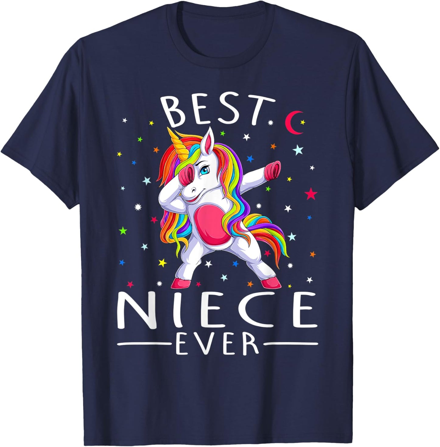 Best Niece Ever Dabbing Unicorn T-Shirt - T-Shirt | Navy