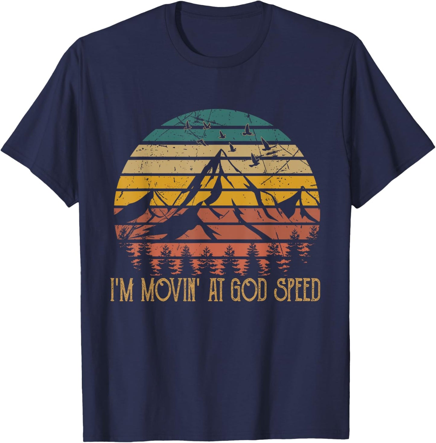 I'm Moving At God Speed Quotes Music Vintage Cowgirl Western T-Shirt - T-Shirt | Navy