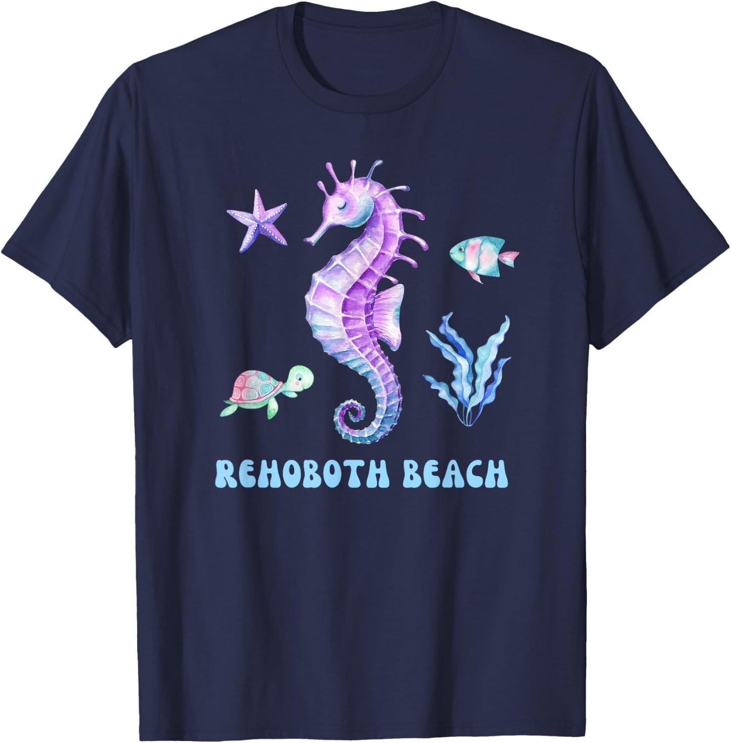 Rehoboth Beach Delaware Vacation Cute Purple Women Girls T-Shirt - T-Shirt | Navy