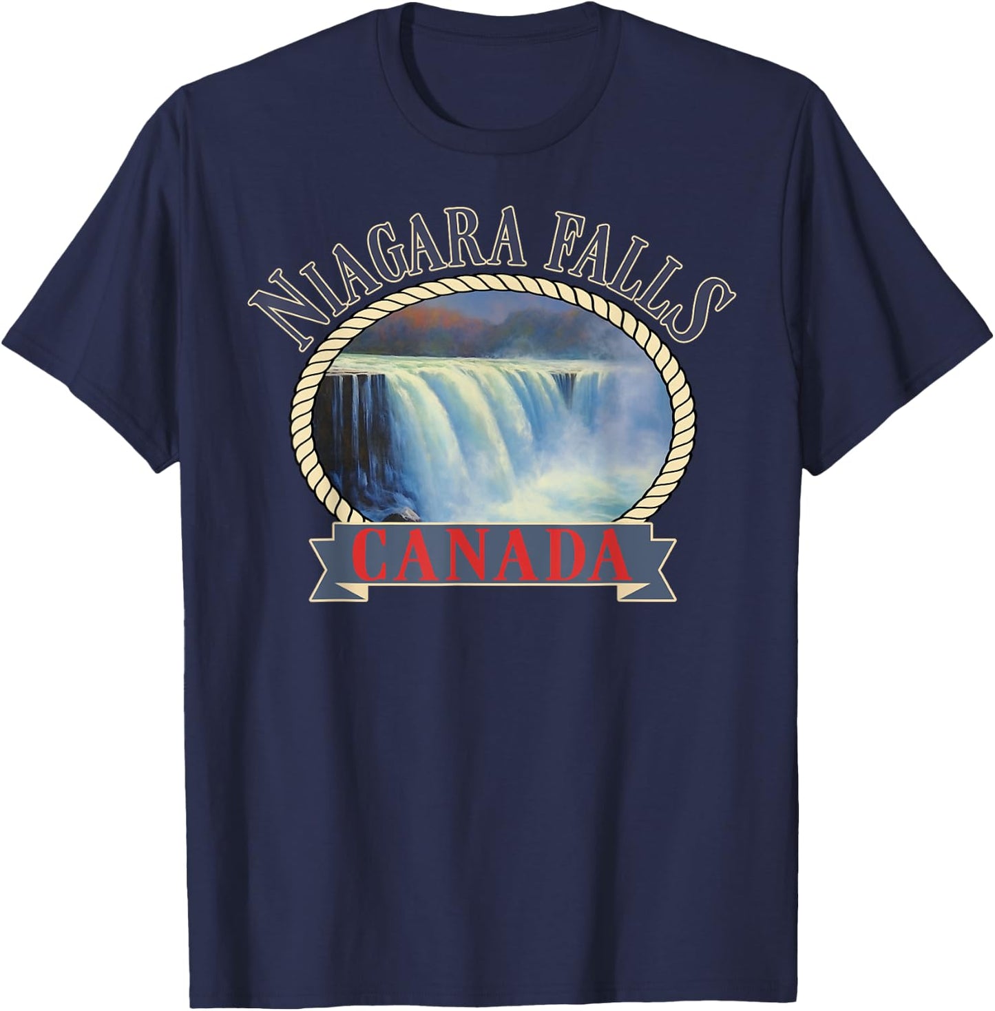 Niagara Falls Canada USA Nature river T-Shirt - T-Shirt | Navy