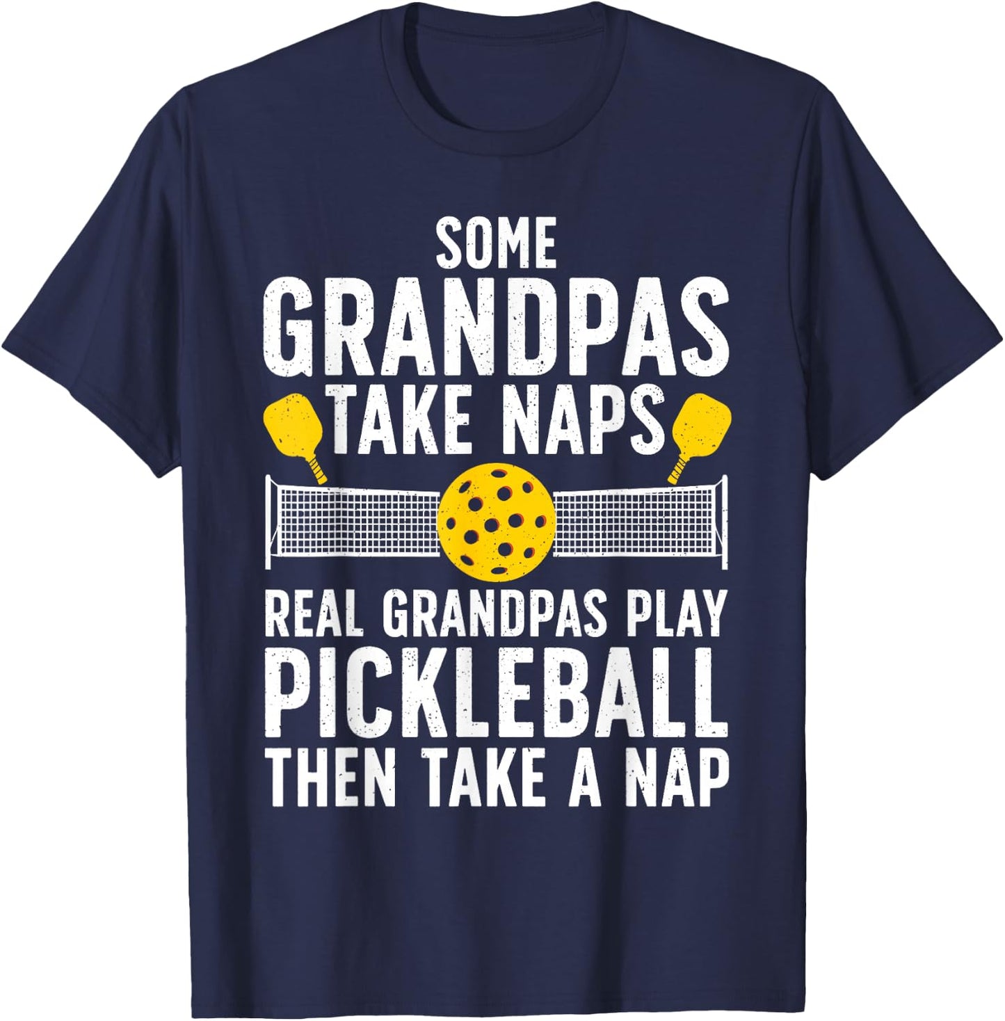 Cool Pickleball Men Grandpa Paddle Sport Pickleball Player T-Shirt - T-Shirt | Navy
