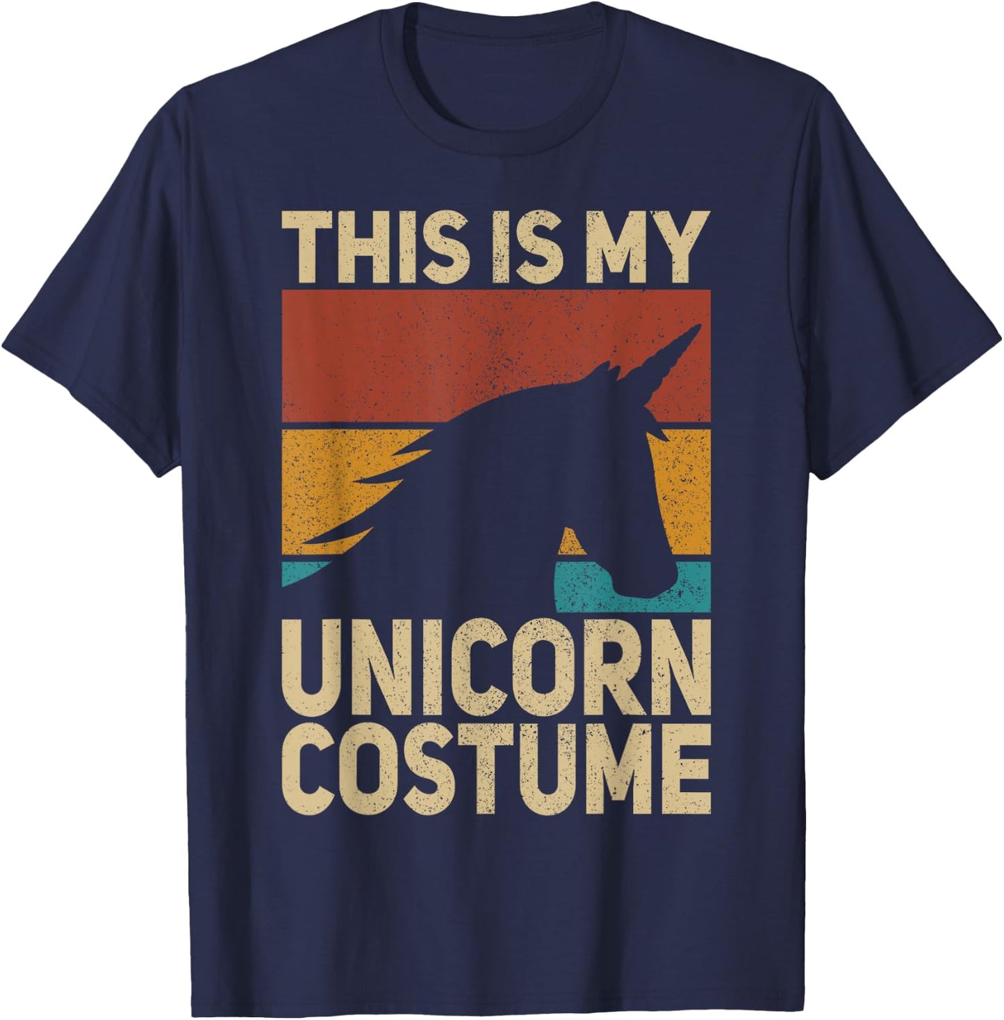 Unicorn Costume Retro Unicorn Outfit Men Women Kids Unicorn T-Shirt - T-Shirt | Navy