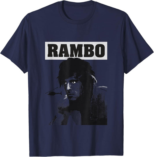 Rambo First Blood Helicopter Poster T-Shirt - T-Shirt | Navy
