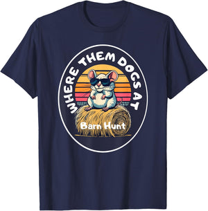 Funny Barn Hunt - cute rat with sunglasses looking for dogs T-Shirt - T-Shirt | Navy