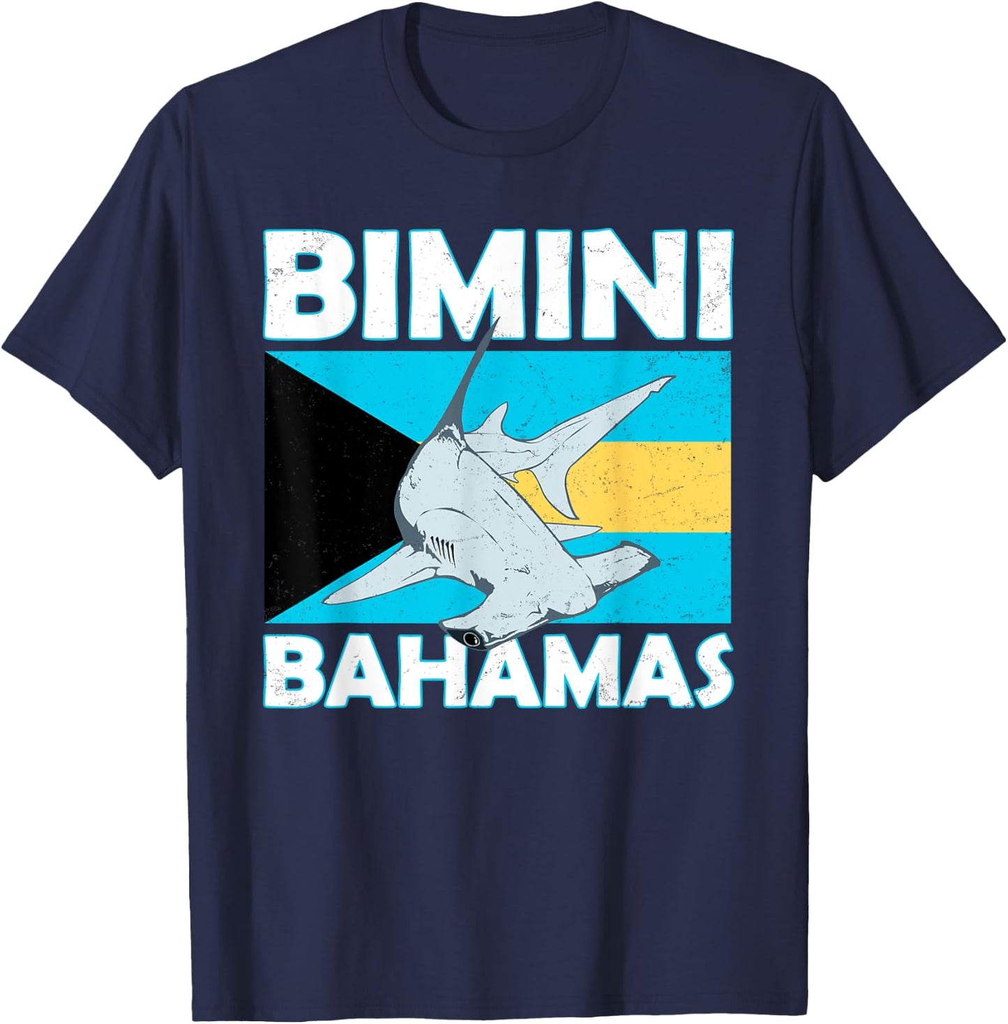 Hammerhead Shark Bimini Bahamas T-Shirt - T-Shirt | Navy