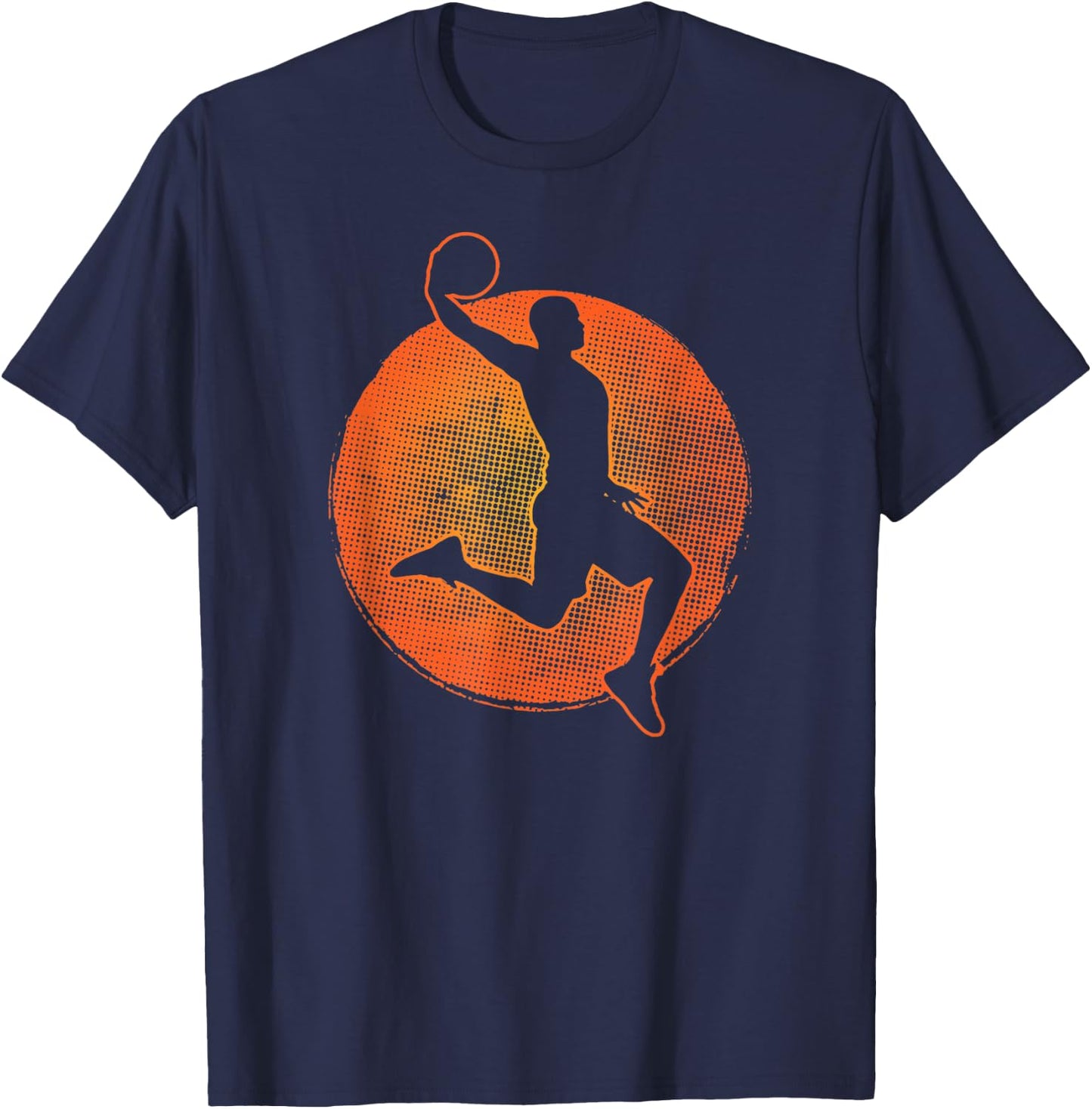 Basketball Player Sport Vintage Men Boys Basketball T-Shirt - T-Shirt | Navy