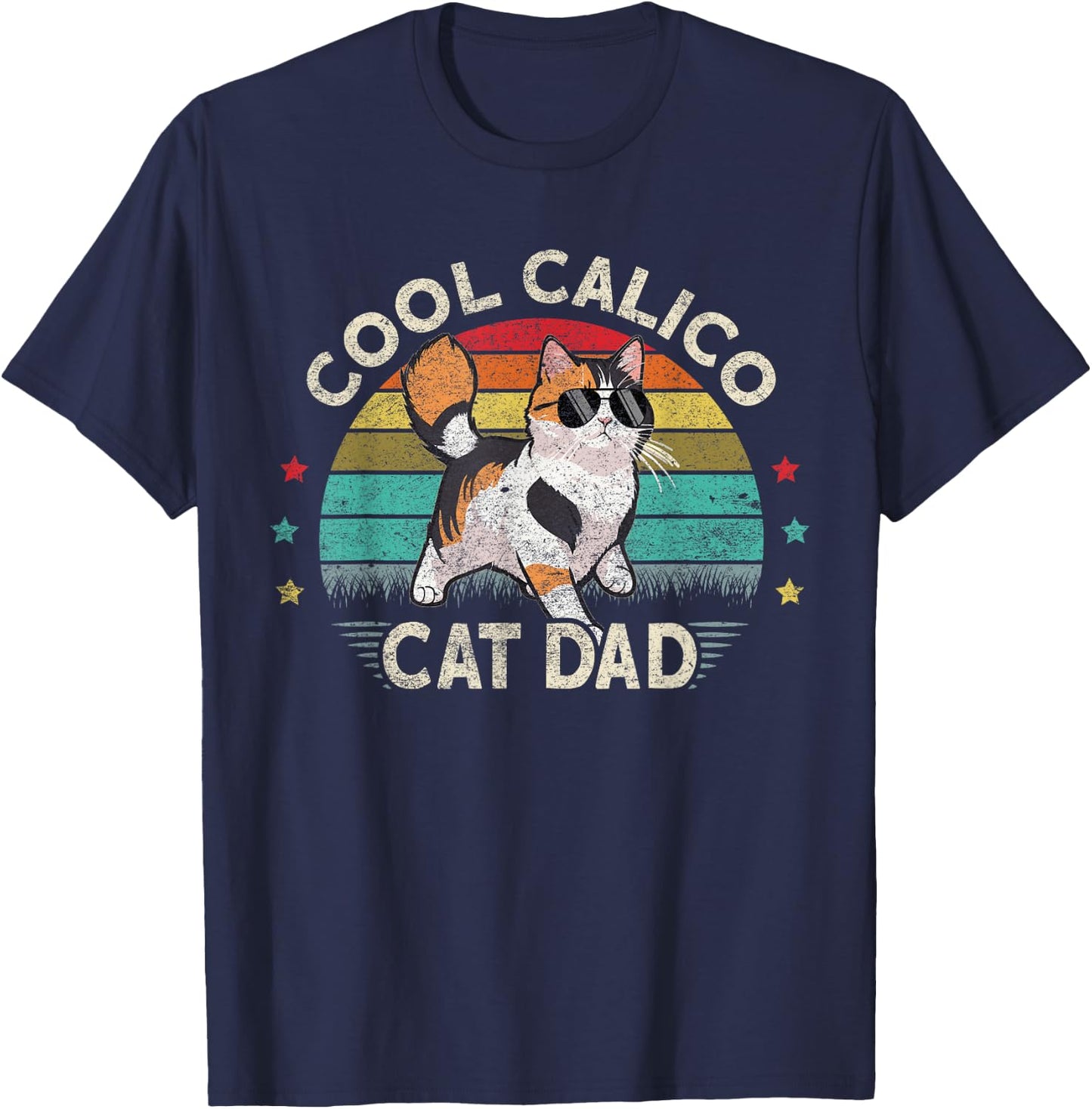 Caliby Female Plush Stuff Tricolor Dilute Calico Cat T-Shirt - T-Shirt | Navy