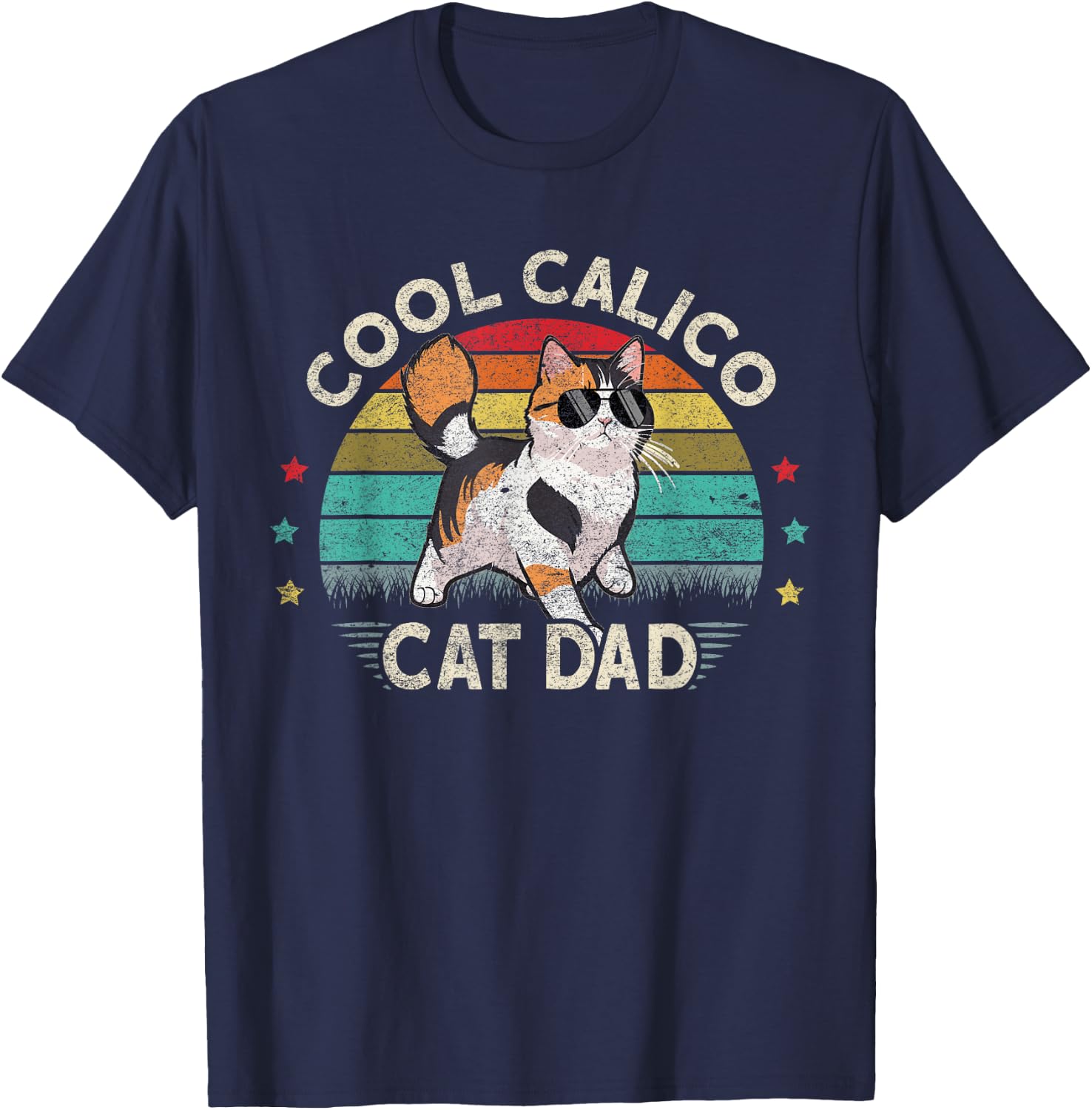Caliby Female Plush Stuff Tricolor Dilute Calico Cat T-Shirt - T-Shirt | Navy