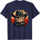 Cat with cool Cowboy Hat for Ranch and Rodeo Lovers T-Shirt - T-Shirt | Navy
