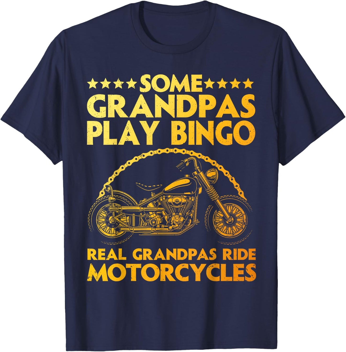 Funny Motorcycle For Grandpa Dad Motorcycle Lovers Riders T-Shirt - T-Shirt | Navy