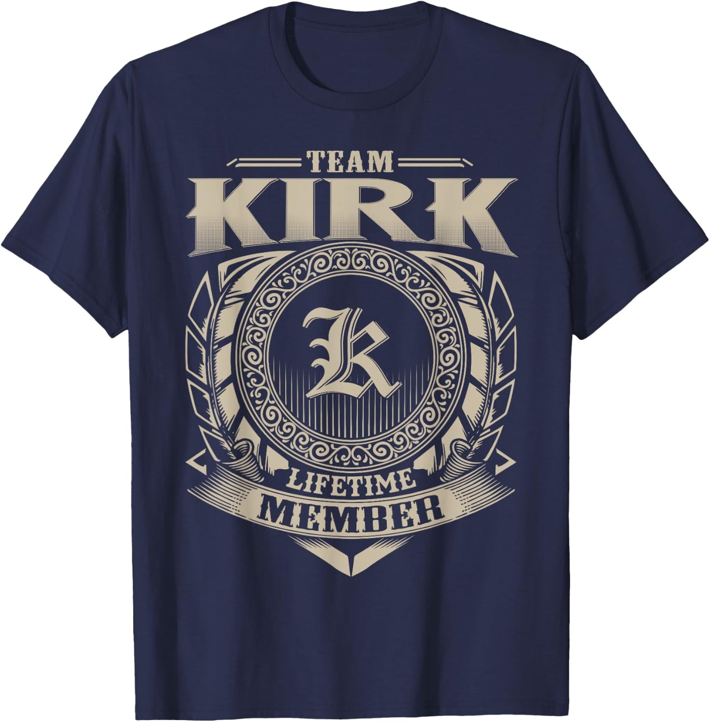 Team KIRK Lifetime Member Surname KIRK Family Name Vintage T-Shirt - T-Shirt | Navy