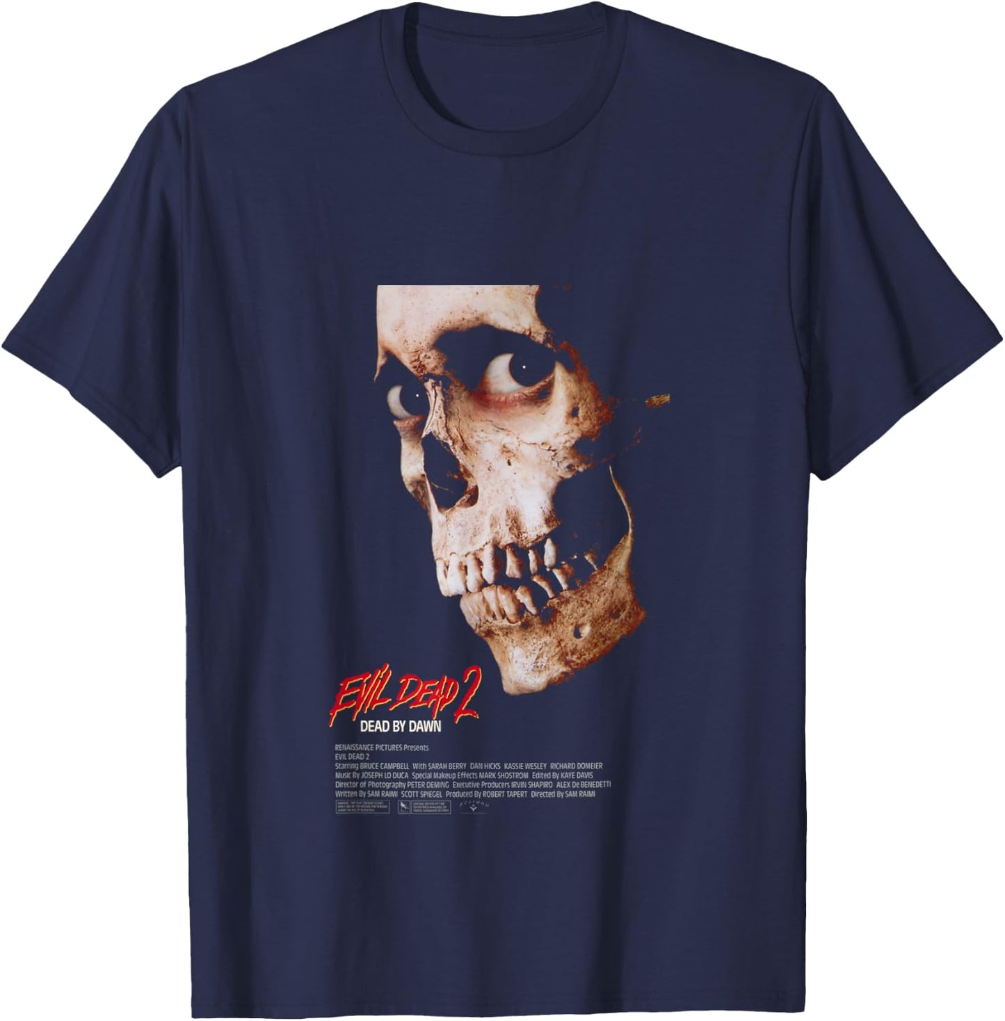 Evil Dead 2 Dead by Dawn Theatrical Poster T-Shirt - T-Shirt | Navy