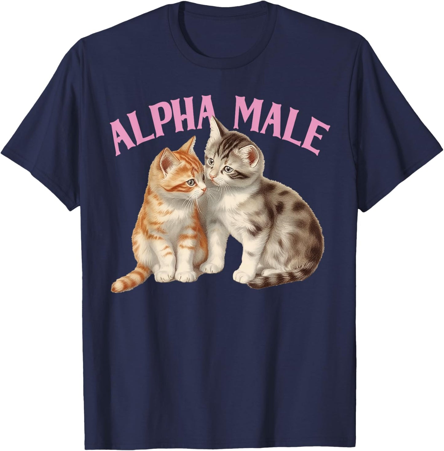 Alpha Cat Male Unicorn Ironic Humor Funny Kitten Weird Y2K T-Shirt - T-Shirt | Navy