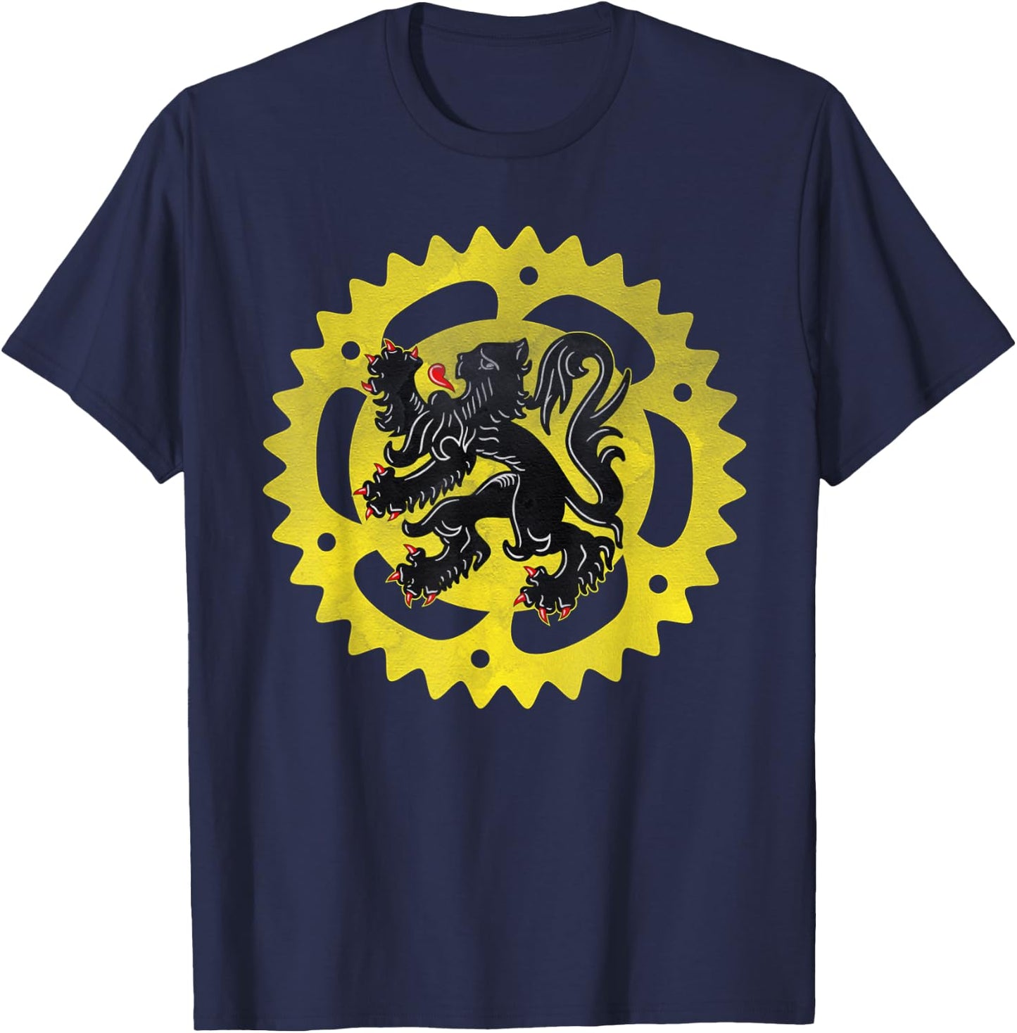 Cyclist for Belgium Cycling or Roubaix bike or Bike Coffee T-Shirt - T-Shirt | Navy