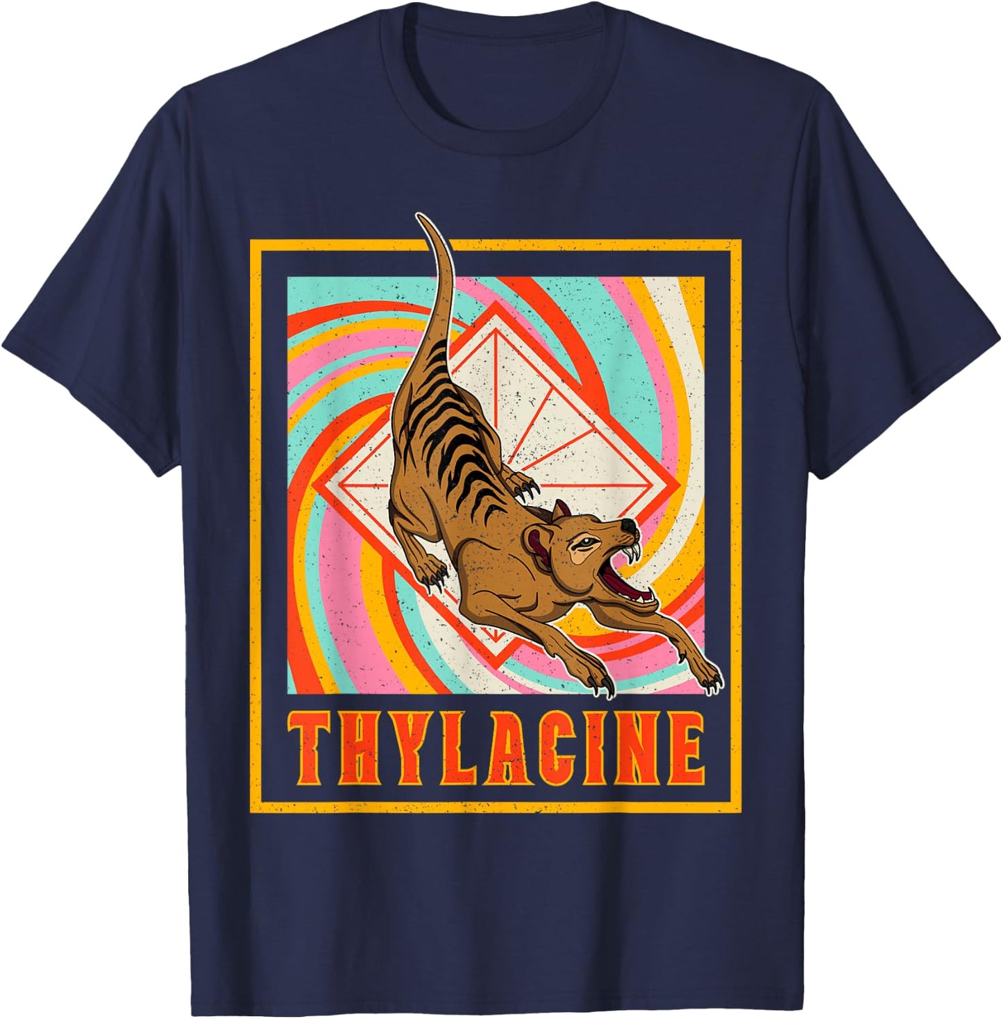 Thylacine Tasmanian Biologist Nation Cynocephalus Tasmania T-Shirt - T-Shirt | Navy