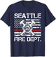Seattle Washington Fire Department Thin Red Line Fireman T-Shirt - T-Shirt | Navy