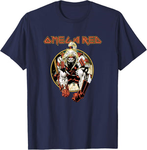 Marvel X-Men Omega Red Vintage Circle Portrait T-Shirt - T-Shirt | Navy