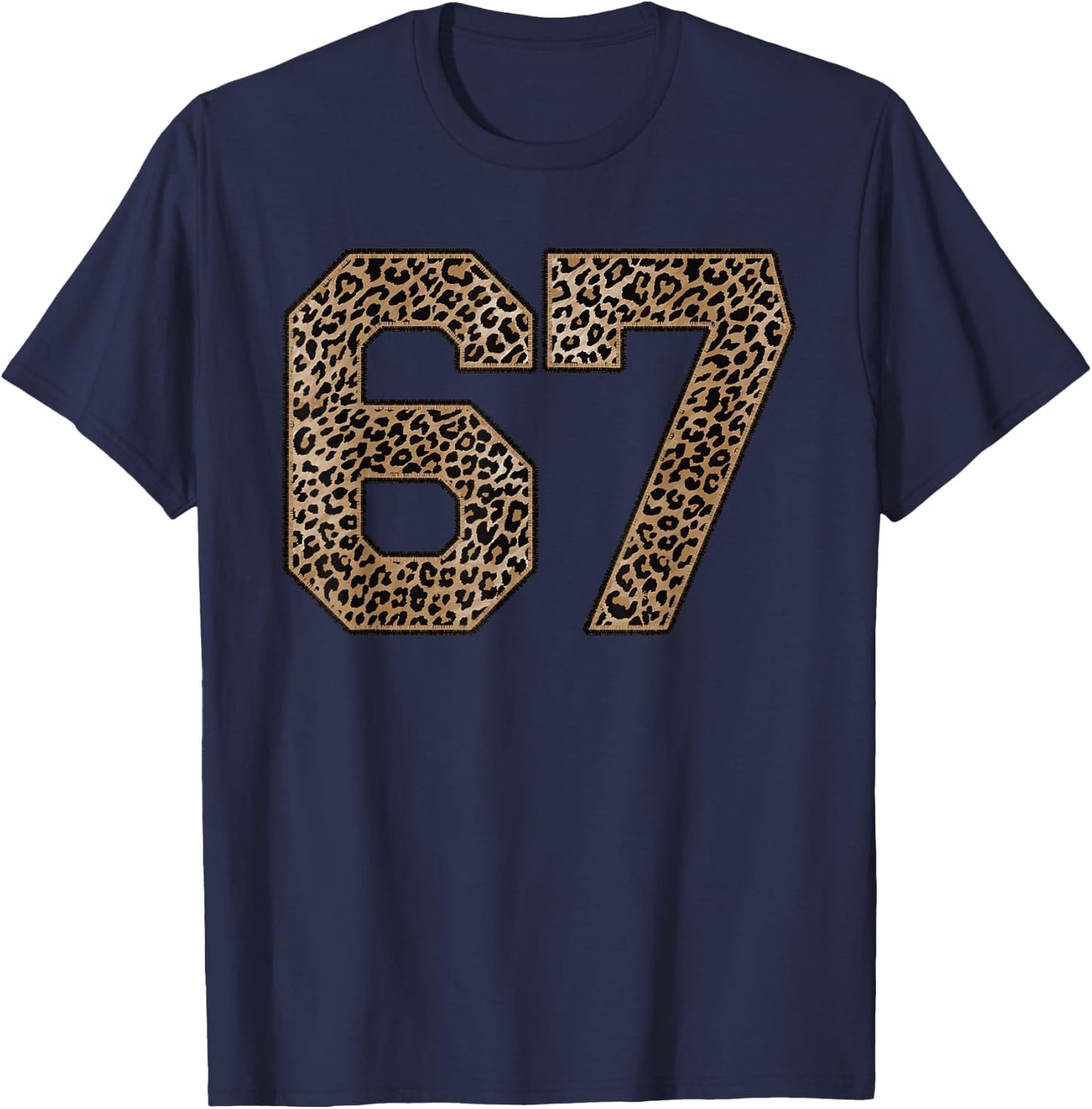 Leopard Number 67 Athlete Sports Jersey Supporter Fanwear T-Shirt - T-Shirt | Navy