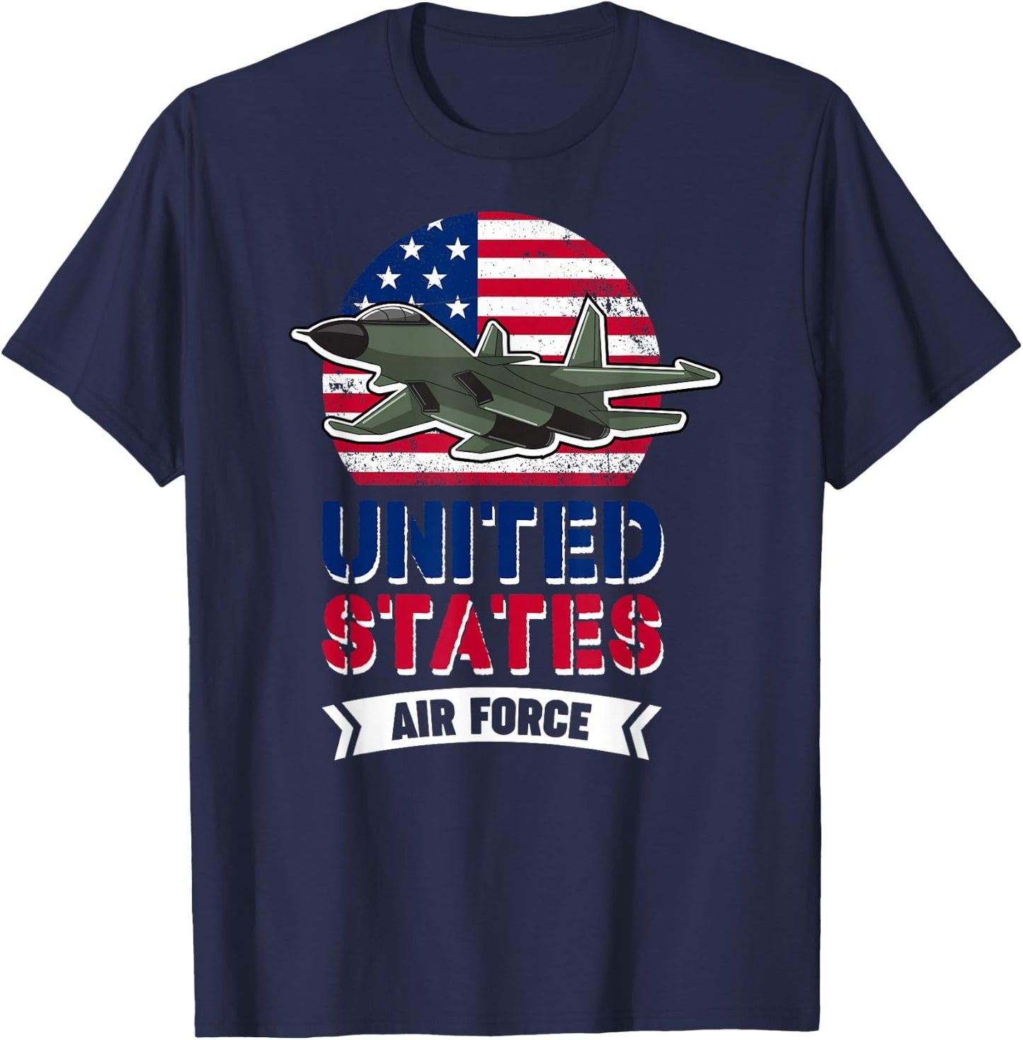 United States Air Force | US American Flag | Plane Fighter T-Shirt - T-Shirt | Navy