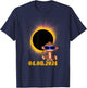 Solar Eclipse 2024 Monkey with Solar Eclipse Glasses T-Shirt - T-Shirt | Navy