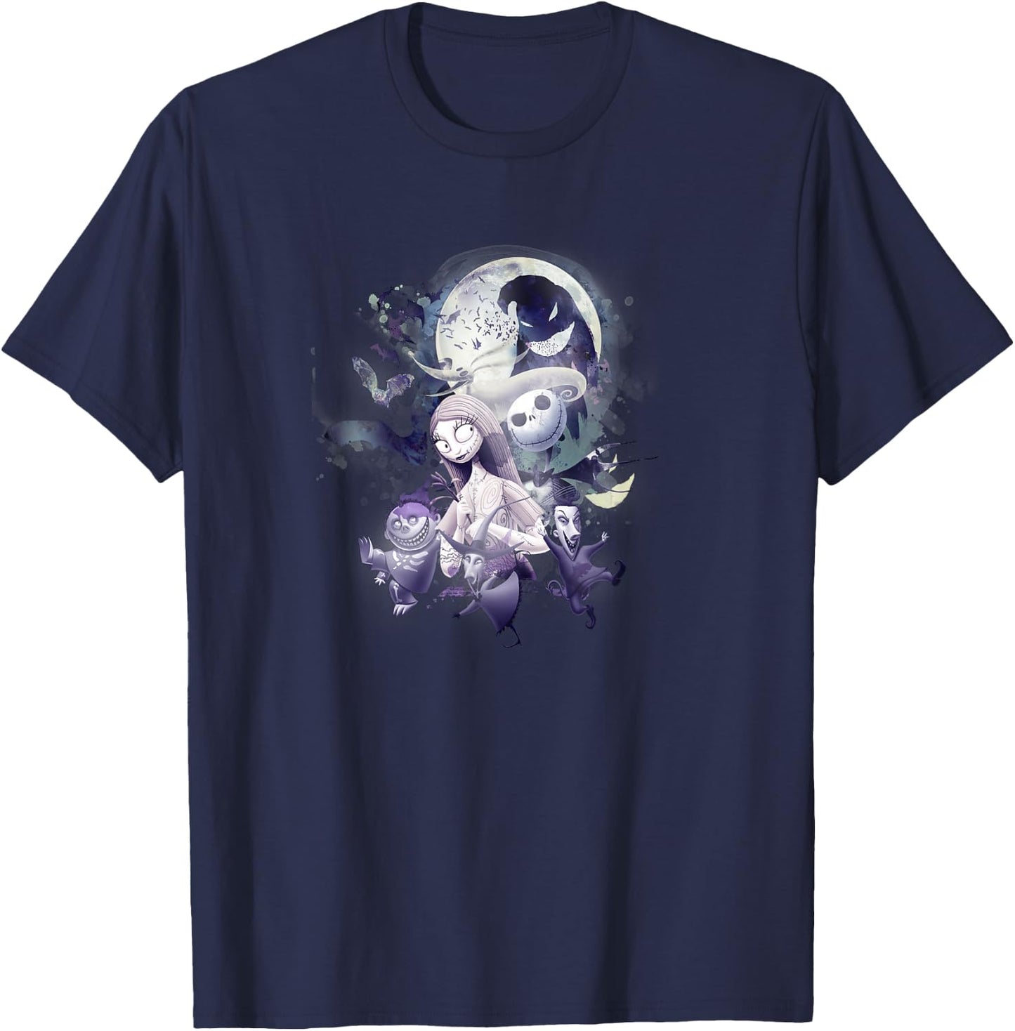 Disney The Nightmare Before Christmas Moon Glow Group T-Shirt - T-Shirt | Navy