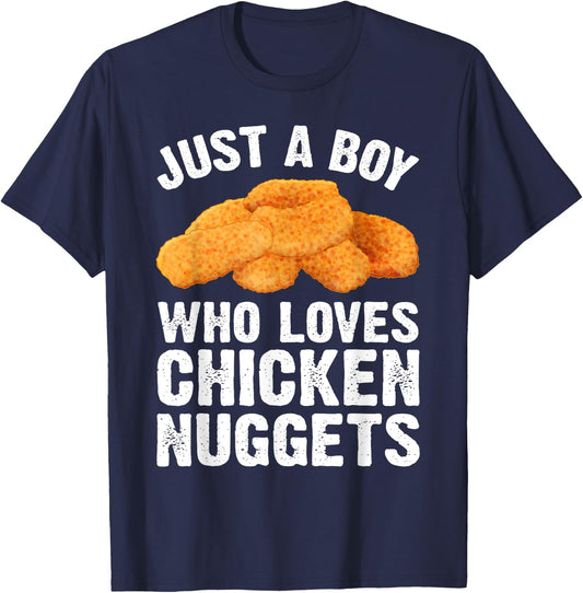 Funny Chicken Nugget Boys Kids Chicken Nugget Lovers T-Shirt - T-Shirt | Navy