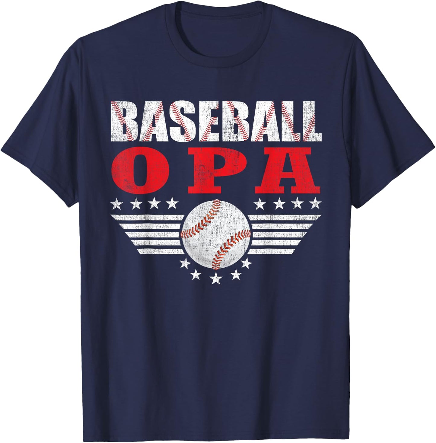 Baseball Opa Funny Sports Players Opa Father's Day T-Shirt - T-Shirt | Navy