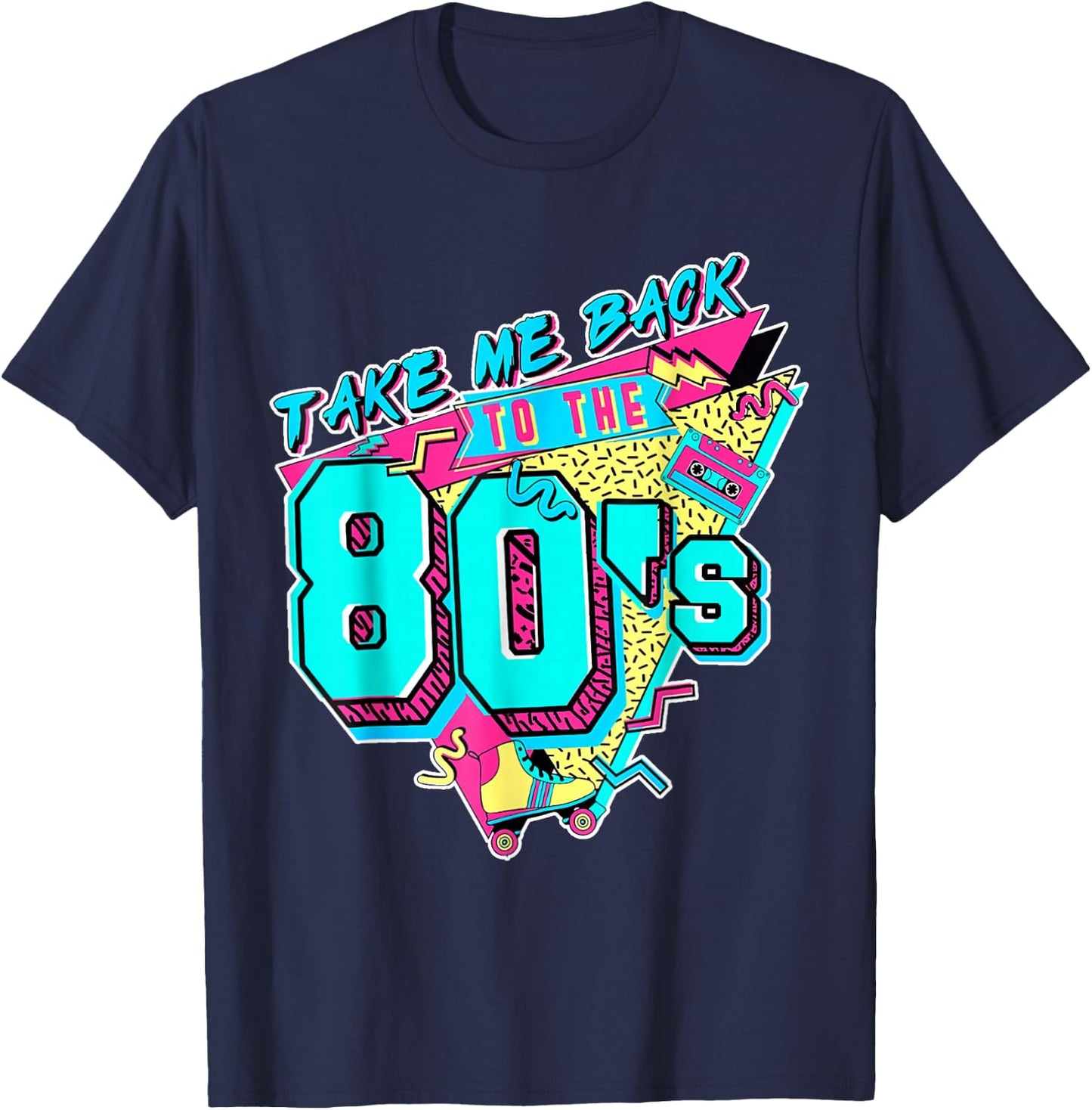 Take Me Back to The 80s Retro Revival Vintage 80's T-Shirt - T-Shirt | Navy