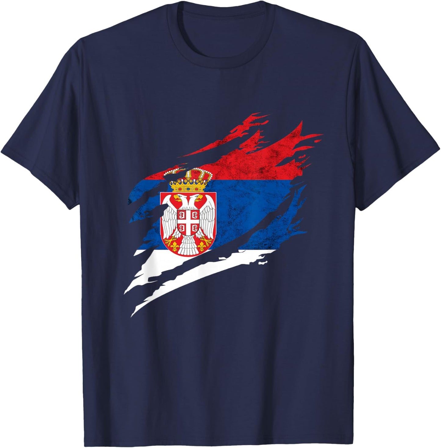 Serbia Vintage Serbian Flag Serbian Pride Serbian Roots T-Shirt - T-Shirt | Navy