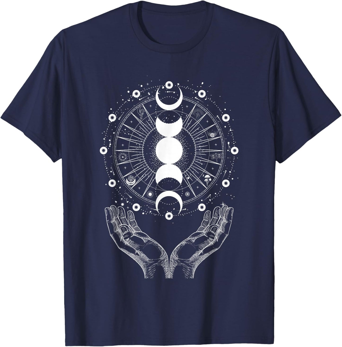 Celestial Moon Phases Astrology Enchantment T-Shirt - T-Shirt | Navy