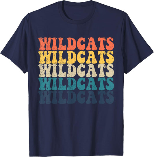 Wildcats High School Wildcats Sports Team Retro Wildcats T-Shirt - T-Shirt | Navy