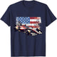 Vintage Auto Racing Car American Flag 4th of July, Auto Race T-Shirt - T-Shirt | Navy