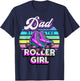 Dad of Roller Girl Roller Skating Birthday Matching Family T-Shirt - T-Shirt | Navy