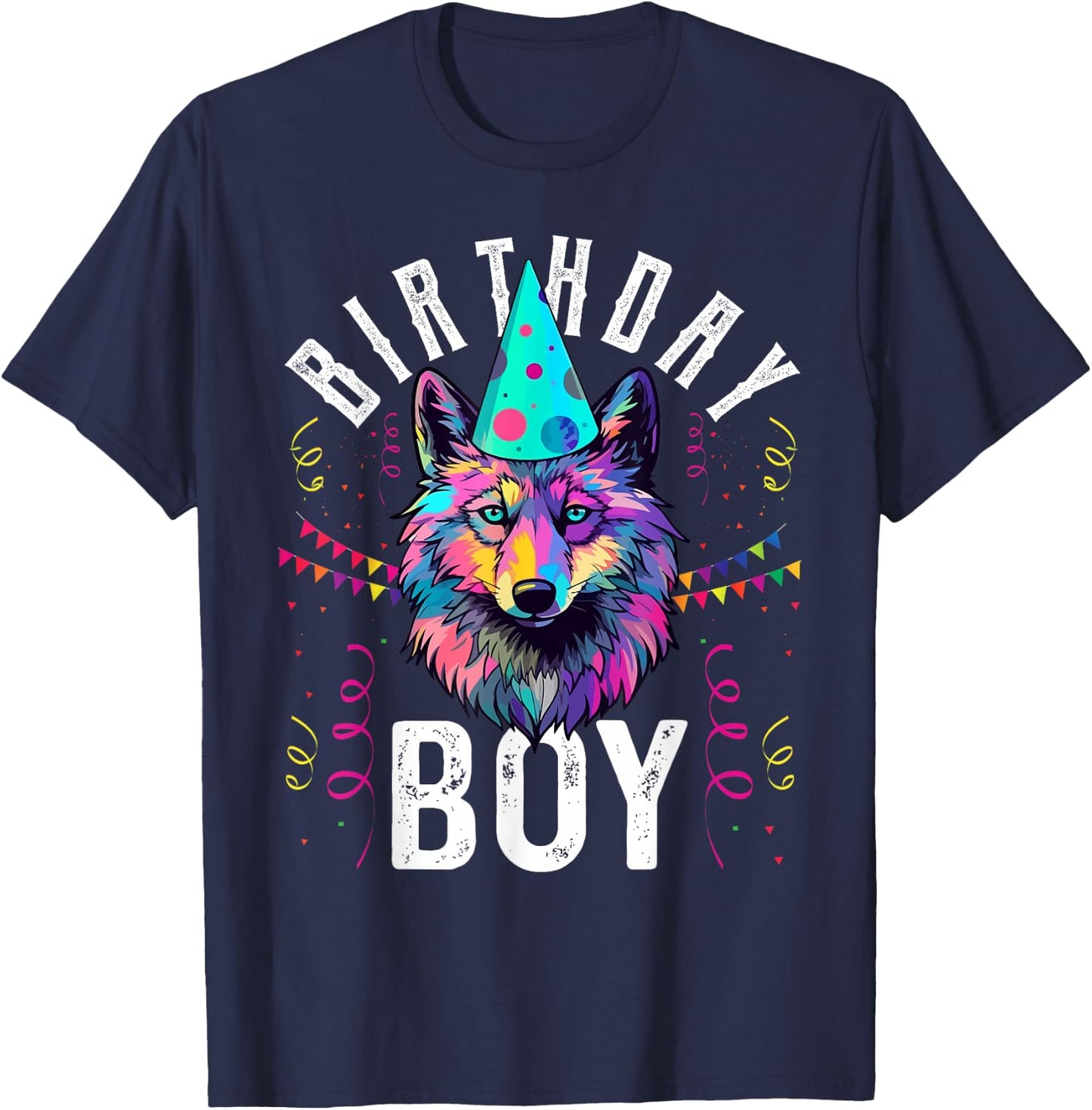 Birthday Boy WOLF Shirt Cute WOLF T Shirt for Birthday Wolve T-Shirt - T-Shirt | Navy