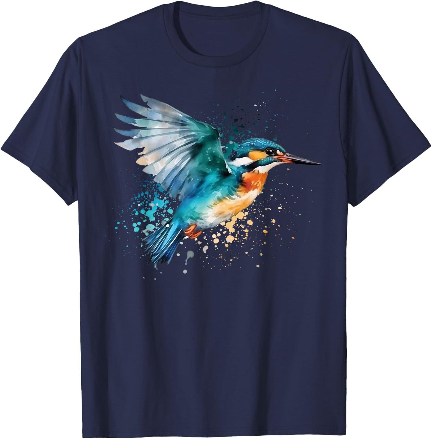 Kingfisher Design Illustration T-Shirt - T-Shirt | Navy